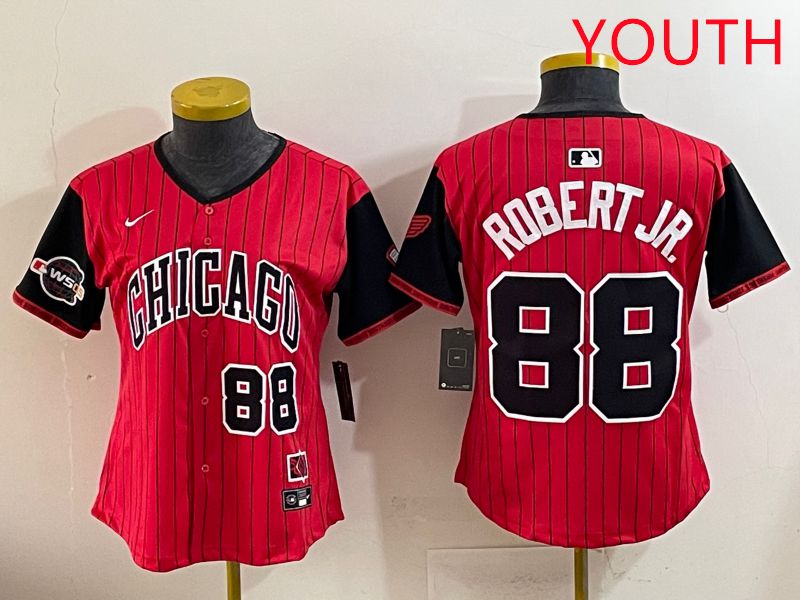 Youth 2025 Chicago White Sox #88 Robert jr Red Joint Name Nike MLB Jersey style 9->youth mlb jersey->Youth Jersey